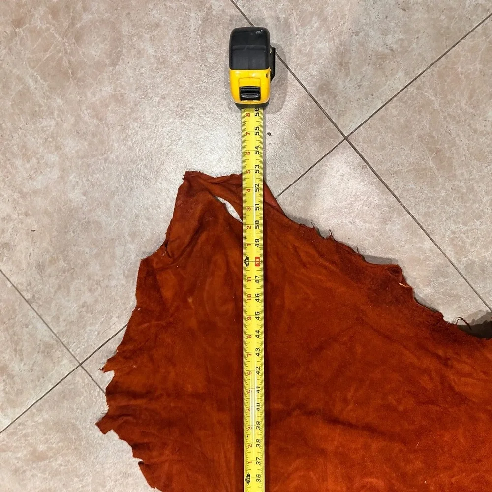 Large Suede Leather Hide Craft Supply Upholstery Piece DIY Projects‎ Orange